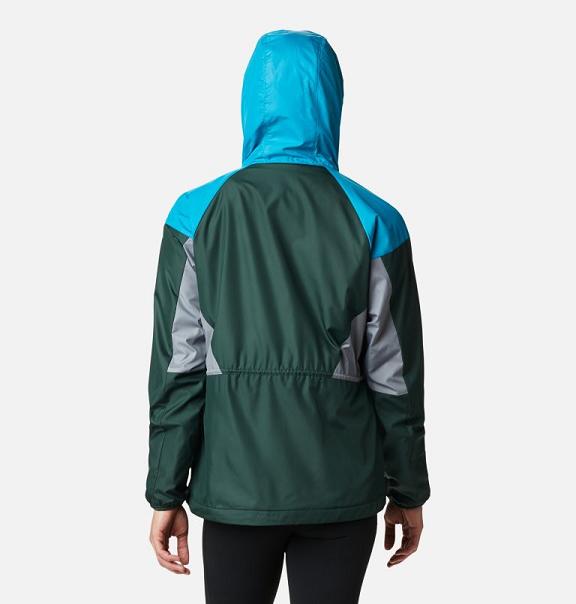 Columbia Side Hill Windbreaker Green Light Blue For Women's NZ87413 New Zealand